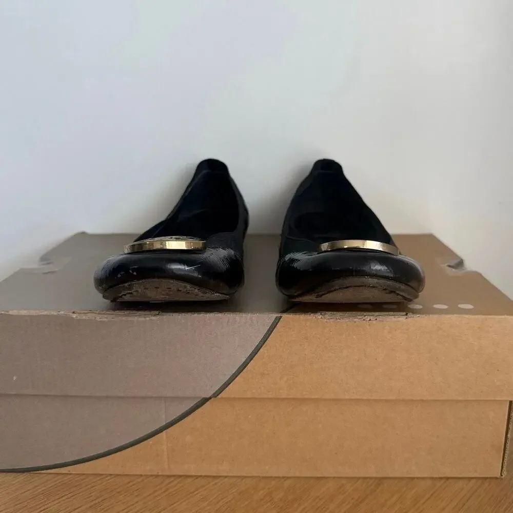Tory Burch Black/Gold Women Ballet Flats - SZ 8.5